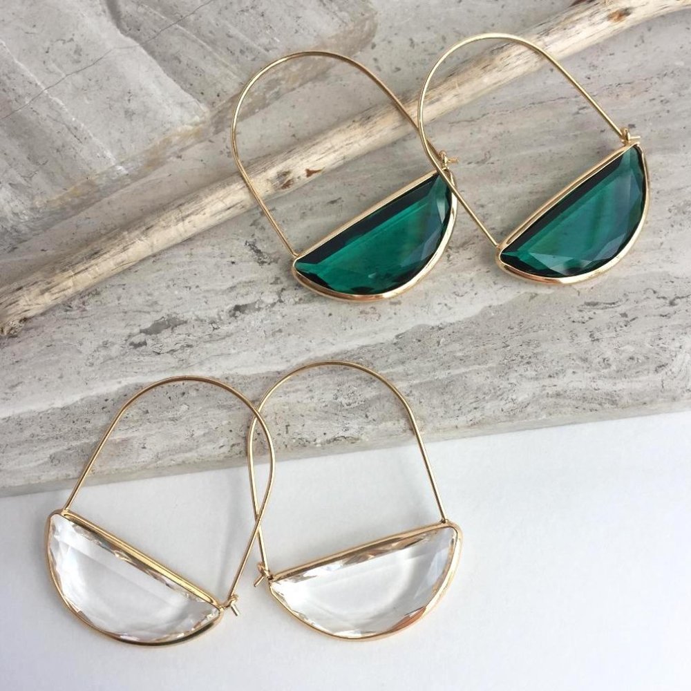Anthropologie Crescent Hoop Earrings — NEW